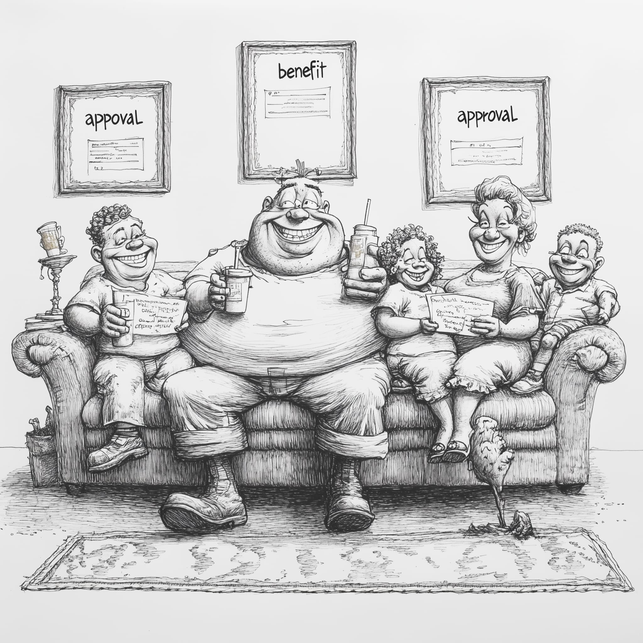 Cartoon of a BenefitHero family